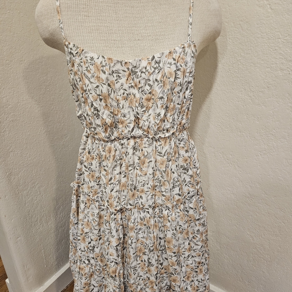 Anthropologie By the River Cottagecore Floral Smocked Maxi Dress Size L